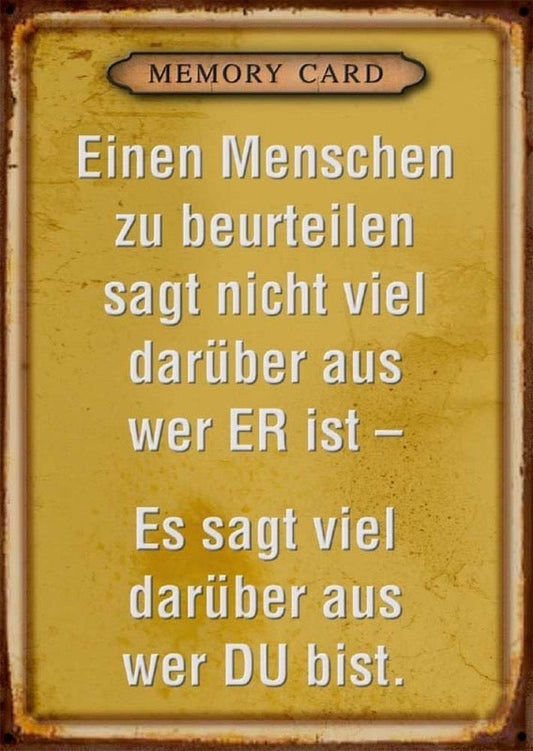 Spruchkarte Abschied: Wahre Beurteilung eines Menschen