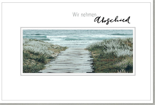 Trauerkarte Abschied: Friedvolle Dünen am Meer - Trost und Hoffnung in der Natur, Kondolenz im Trauerfall