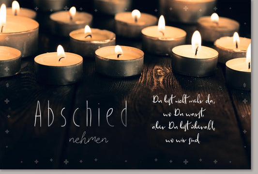 Trauerkarte - Abschied & Trost: Kerzenmotiv für Hoffnung und Frieden in dunklen Zeiten