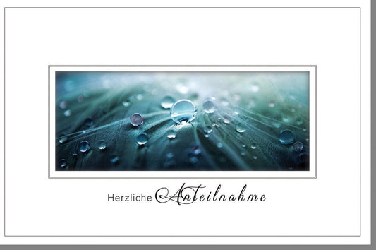 Trauerkarte Beileid & Anteilnahme - Elegante Kondolenzkarte mit Naturmotiv, Dezentes Design, Aufgeklebtes Stanzteil für stilvolle Trauerbekundungen