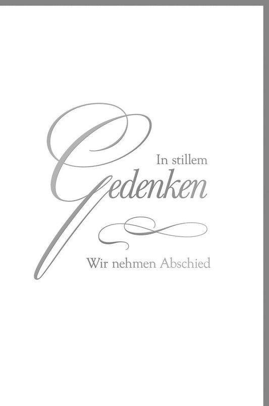 Trauerkarte Beileid & Kondolenz - Elegantes Design mit Silberfolie in Grau für Mitgefühl und Anteilnahme, Ideal für Freunde und Angehörige