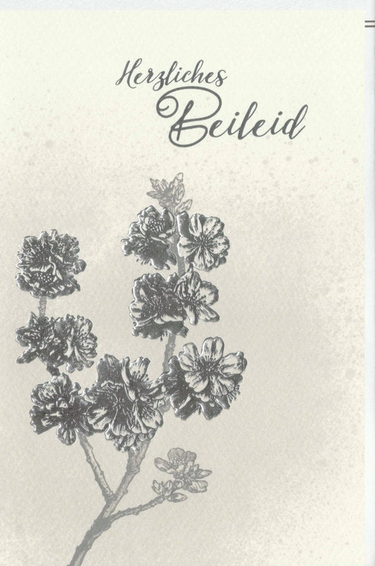Trauerkarte - Elegante Kondolenzkarte mit Blumenmotiv, Skorpion Design für Trost und Anteilnahme