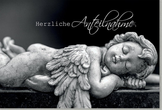 Trauerkarte Engel des Trostes - Beileid und Mitgefühl, Abschied mit Liebe und Hoffnung im Gedenken