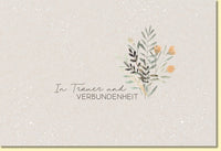Trauerkarte In Trauer und Verbundenheit mit zartem Blumenmotiv stilvolle Beileidskarte für persönliche Abschiedsworte hochwertige Doppelkarte