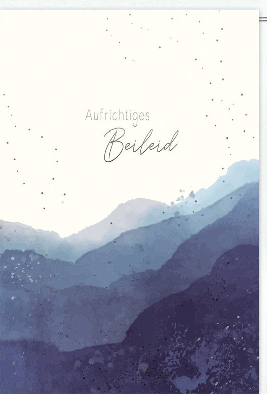 Trauerkarte mit Berglandschaft - Beileid für Skorpion Sternzeichen, Stilvolle Anteilnahme