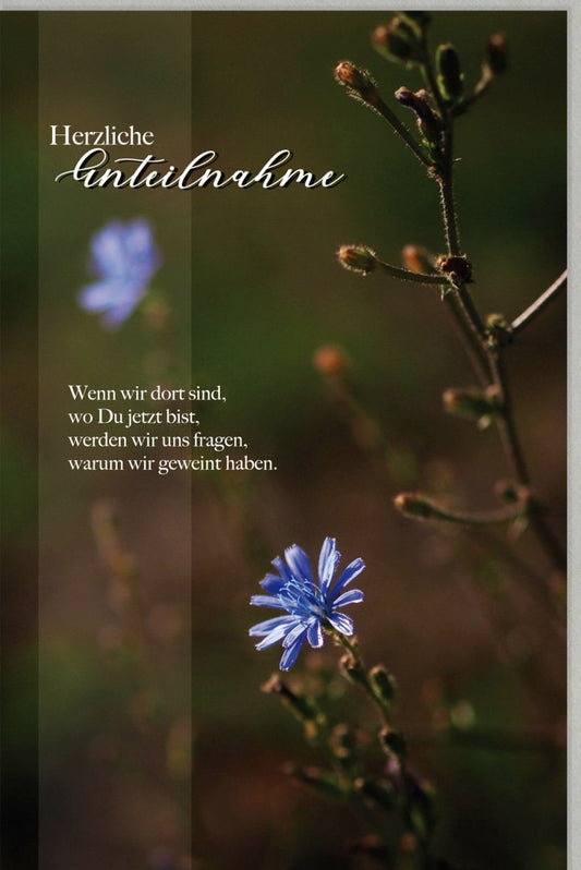 Trauerkarte mit Blumenmotiv - Stilvolles Naturdesign für Trost und Hoffnung, Elegante Kondolenzkarte in Erinnerung