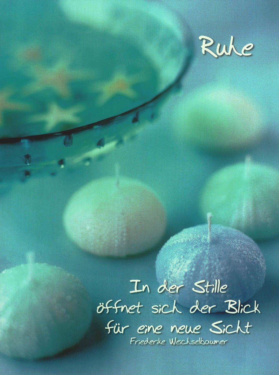 Trauerkarte mit Lebensweisheit zarte Kerzen und beruhigende Farben Trost spenden stille Momente Postkarte für Anteilnahme