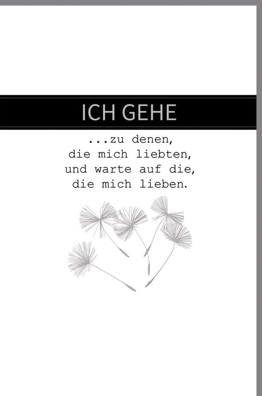 Trauerkarte Pusteblumen & Silberfolie - Elegante Kondolenz zur Anteilnahme und stillem Abschied