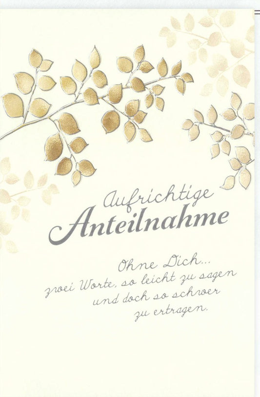 Trauerkarte Skorpion - Stilvolle Karte für einfühlsame Anteilnahme und Trost bei Abschied