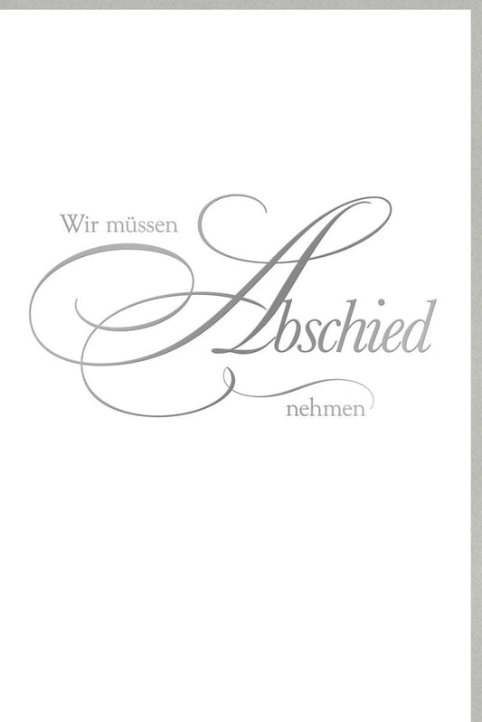 Trauerkarte - Stilvolle Beileidskarte mit Silberfolien - Schriftzug für Mitgefühl und Trost im Trauerfall