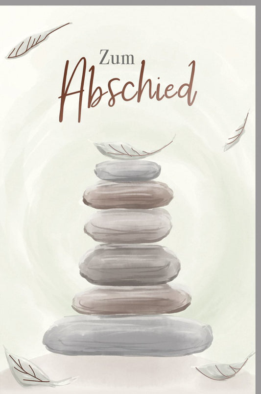 Trauerkarte zum Abschied – Elegantes Skorpion - Design mit Metallicfolie & Steinen in Grau/Taupe für stilvolles Gedenken