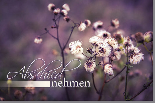 Trauerkarte zur Anteilnahme - Elegante Beileidskarte mit Blumenmotiv, Dezentes Design für Trost und Gedenken in Dunklen Naturtönen