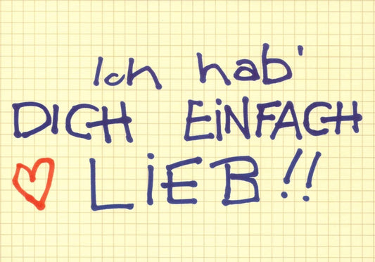 Valentinstag Postkarte: Herzliche Liebesbotschaft auf Kariertem Papier - Romantische Grüße für besondere Momente