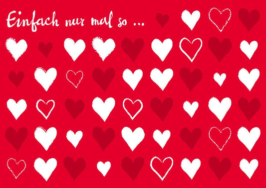 Valentinstagskarte "Rote & Weiße Herzen" - Romantische Botschaft für Liebe und Freundschaft