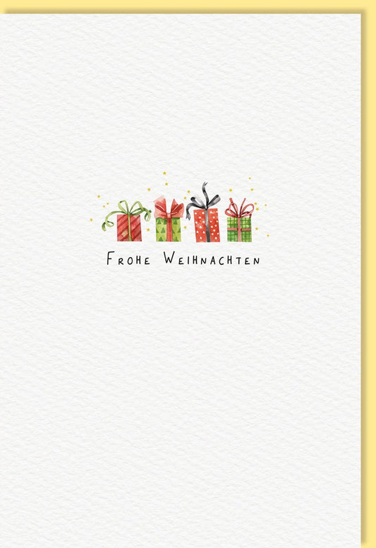 Weihnachtsgrußkarte - Elegante Illustration auf Naturkarton, Hochwertige Qualität mit "Frohe Weihnachten" Motiv