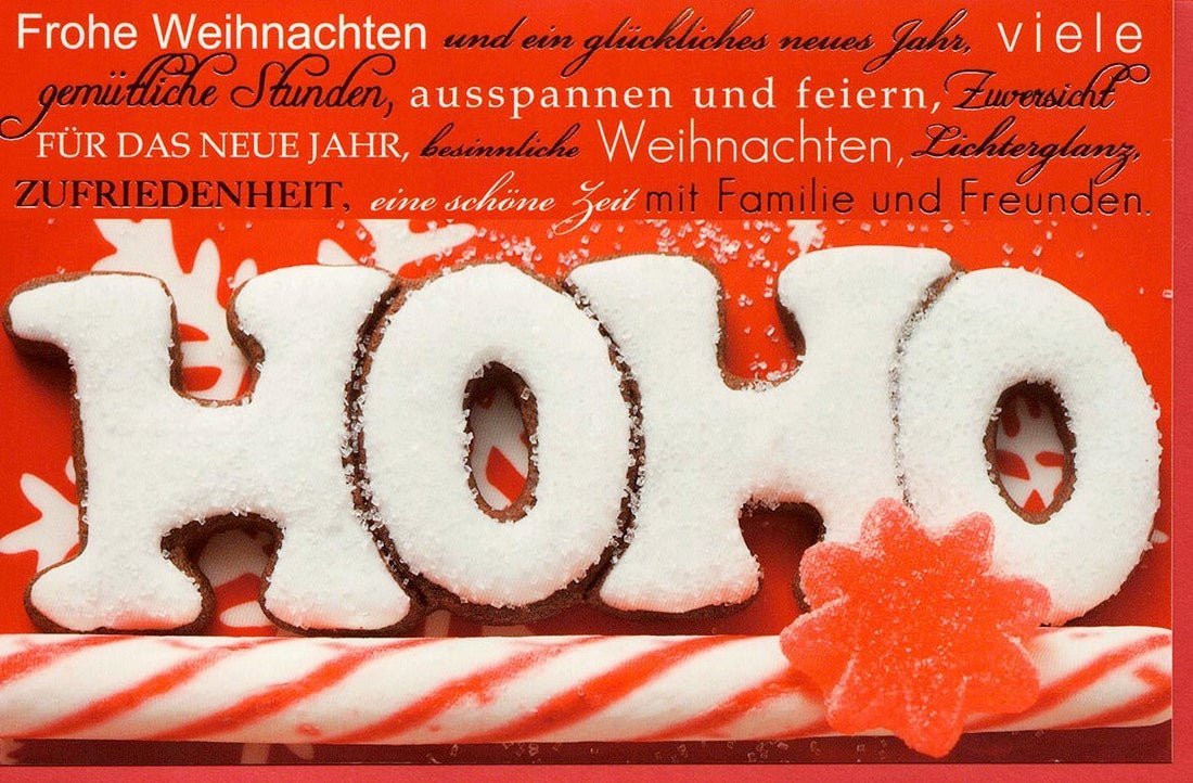 Weihnachtsgrußkarte HOHO mit festlichem Weihnachtsgruß für besinnliche Feiertage