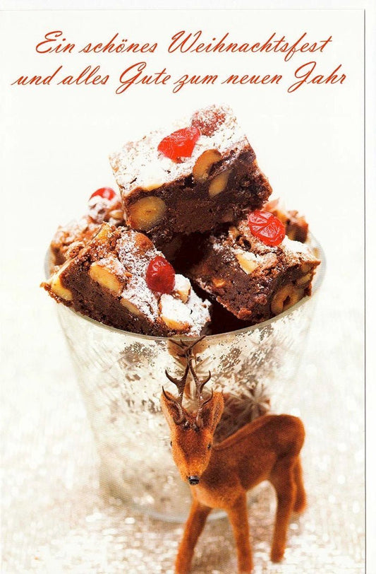 Weihnachtsgrußkarte mit Gebäckmotiv und Mandeln – Festliche Grüße zur Weihnachtszeit