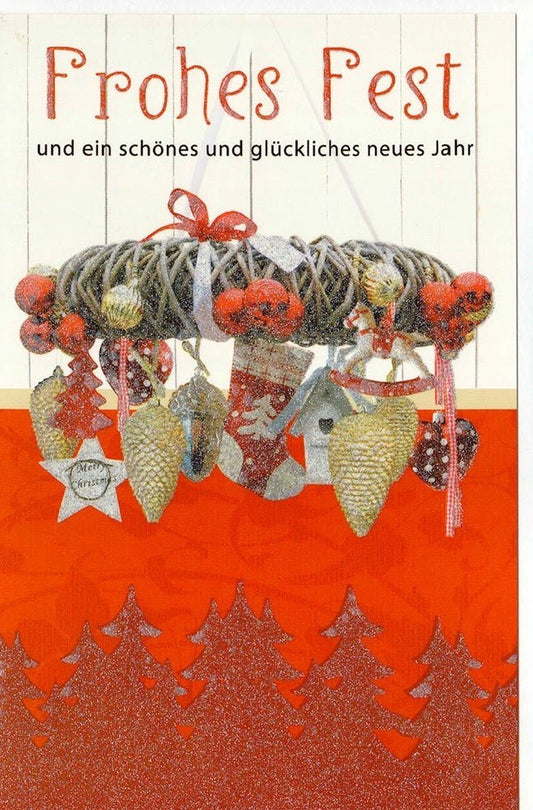 Weihnachtsgrußkarte mit Glitzerveredelung - Festliche Grüße für ein Frohes Fest