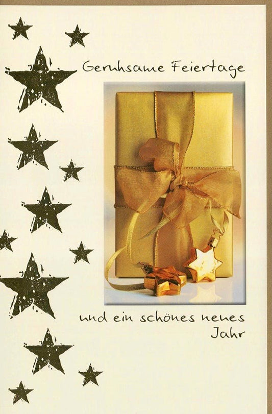 Weihnachtsgrußkarte mit Goldfolie - Besinnliche Feiertage wünschen