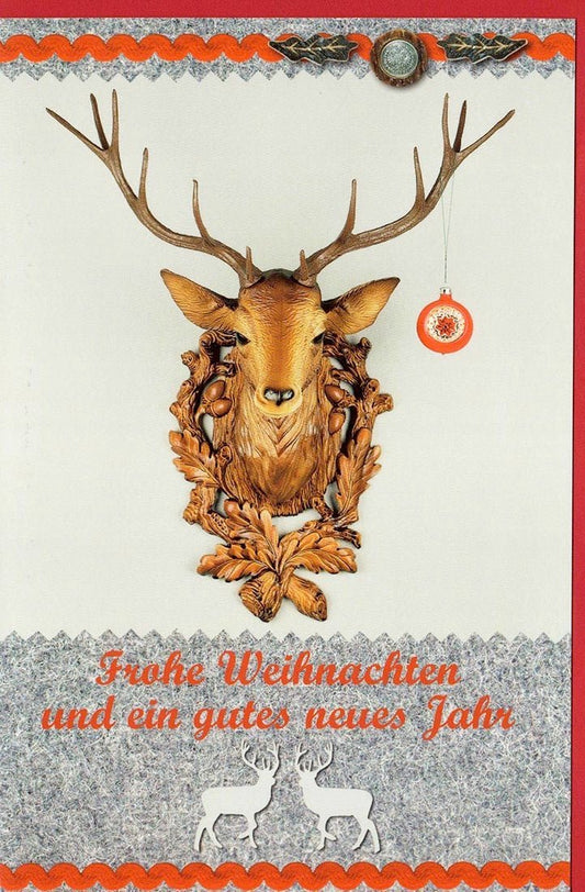 Weihnachtsgrußkarte mit stilvollem Hirschmotiv