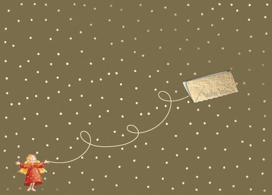 Weihnachtspostkarte Engelmotiv - Santa Gruß mit Umschlag
