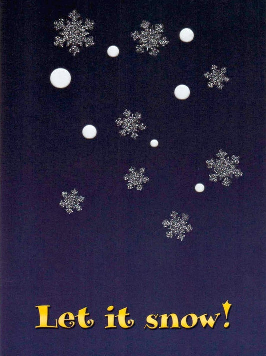 Weihnachtspostkarte in Blau: Schneeflocken - Zauber für festliche Grüße!