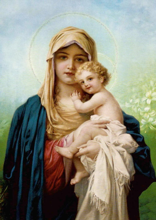 Weihnachtspostkarte ohne Text Mutter und Kind - Besinnliche Grüße zur Weihnachtszeit