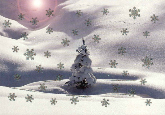 Weihnachtspostkarte: Schneeflockenzauber für festliche Grüße