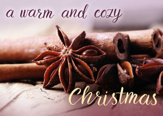 Weihnachtspostkarte "Winterzauber" – Festliche Zimt - und Sternanis - Dekoration für stimmungsvolle Feiertage