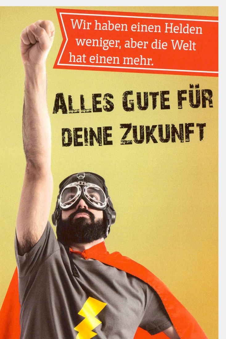 Abschiedskarte Spruch Alles Gute F R Deine Zukunft Held