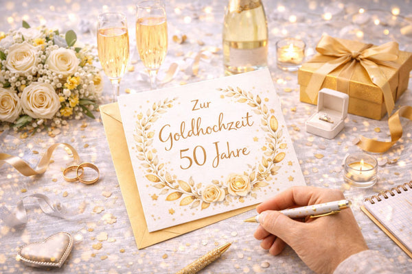 Goldene Hochzeit: 100 Sprüche, Gedichte & Mustertexte für die Karte