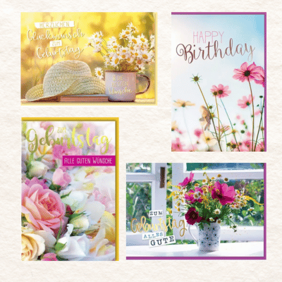 Geburtstagskarten mit Blumen