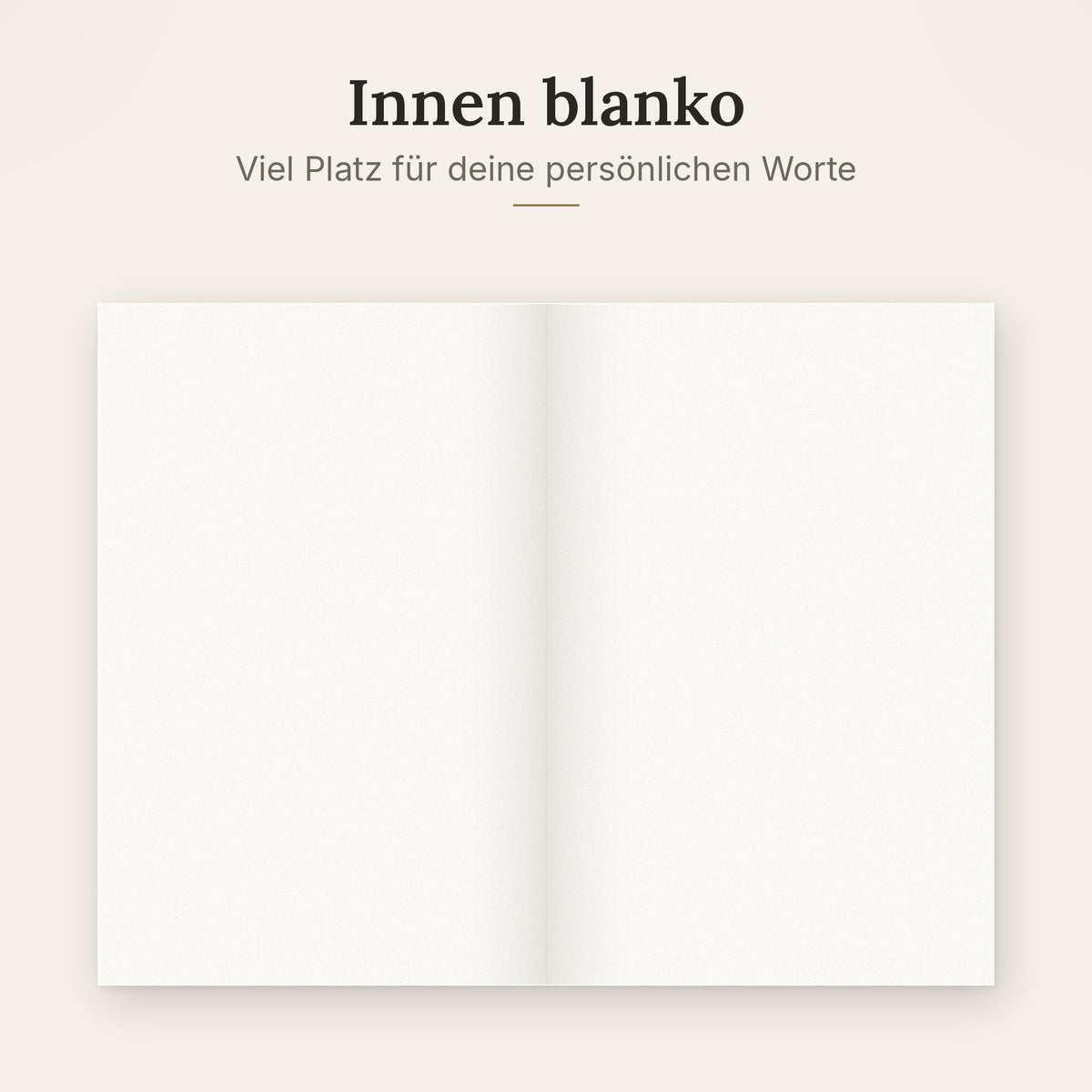 Doppelkarte innen blanko, Platz für persönliche Worte