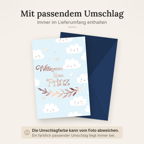 Doppelkarte mit farblich passendem Umschlag