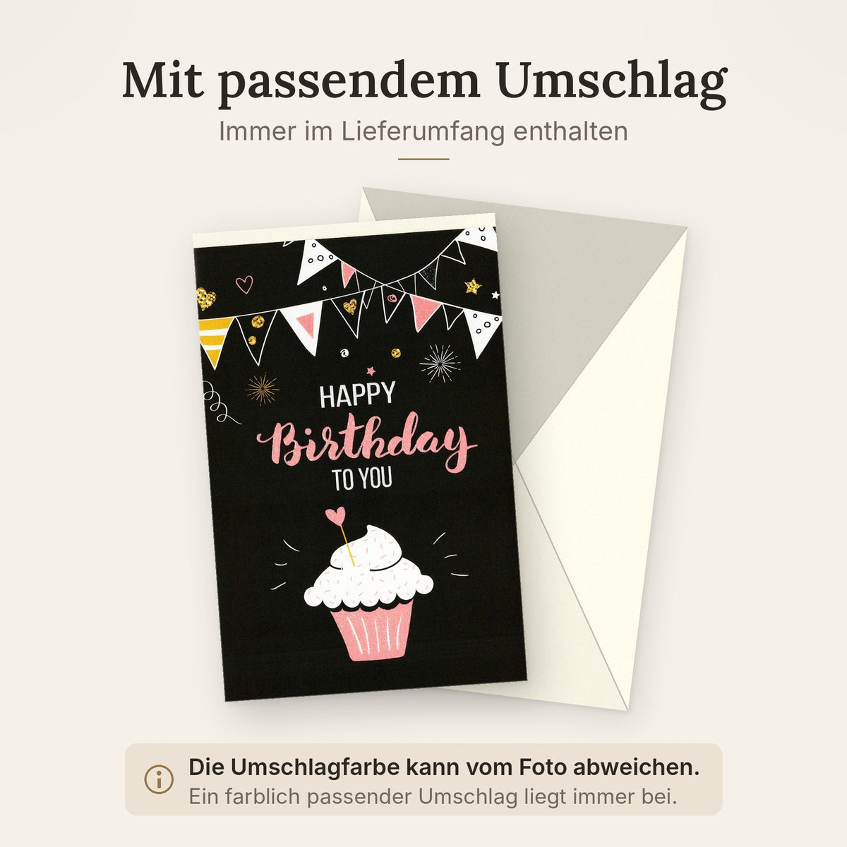 Doppelkarte mit farblich passendem Umschlag