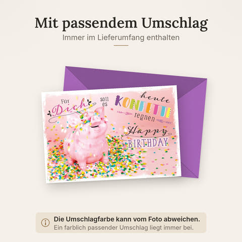 Doppelkarte mit farblich passendem Umschlag