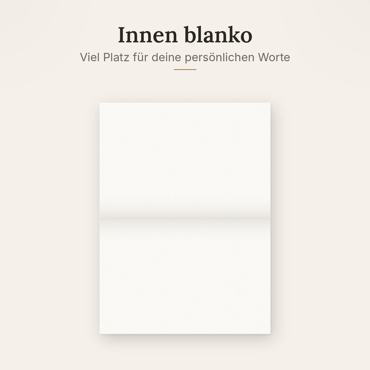 Doppelkarte innen blanko, Platz für persönliche Worte