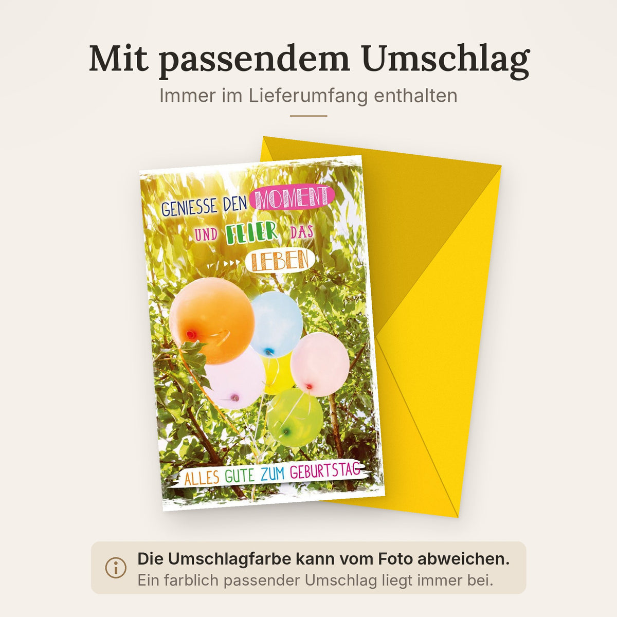 Doppelkarte mit farblich passendem Umschlag