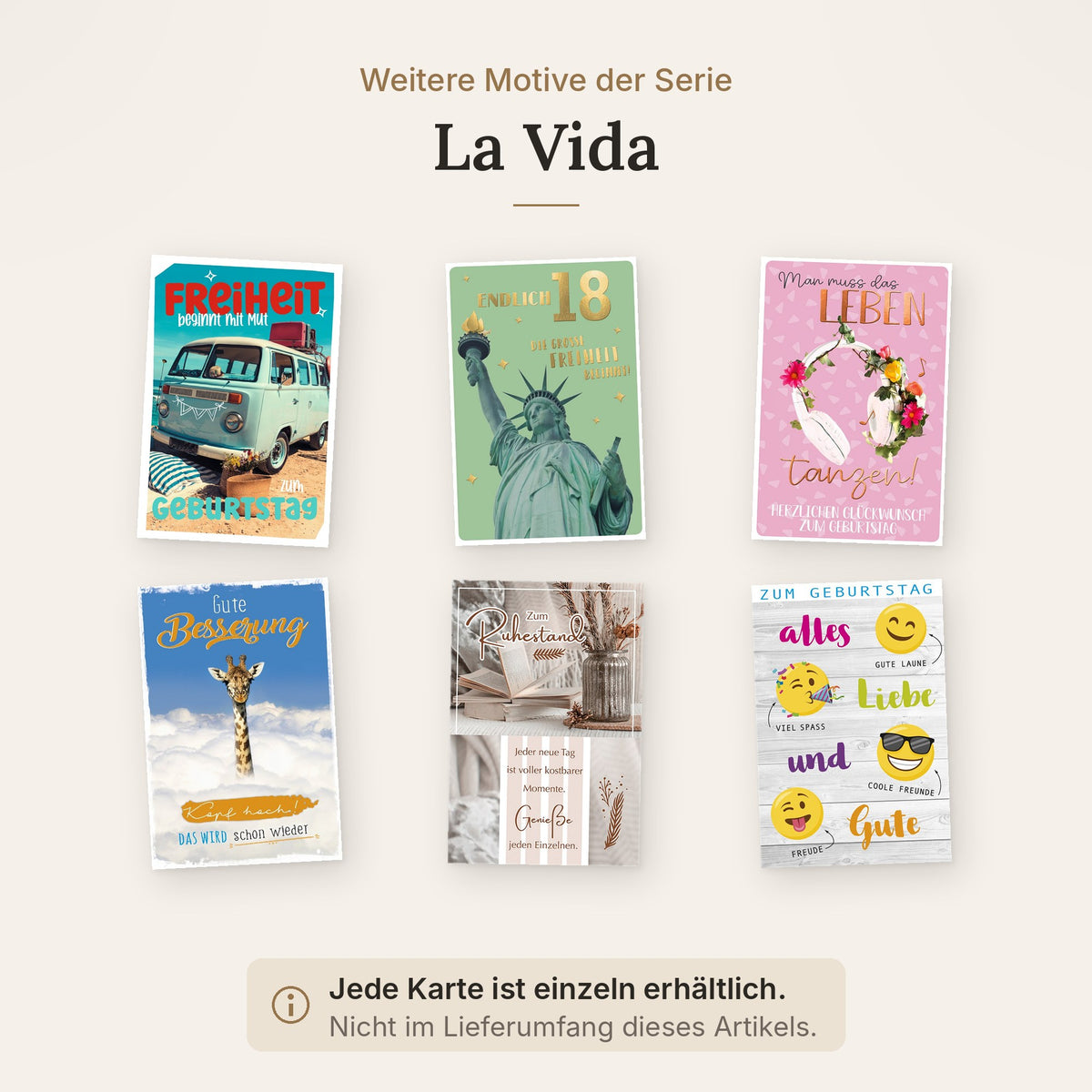 Weitere Motive der Serie La Vida, einzeln erhältlich