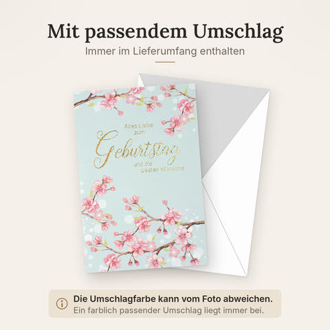 Doppelkarte mit farblich passendem Umschlag