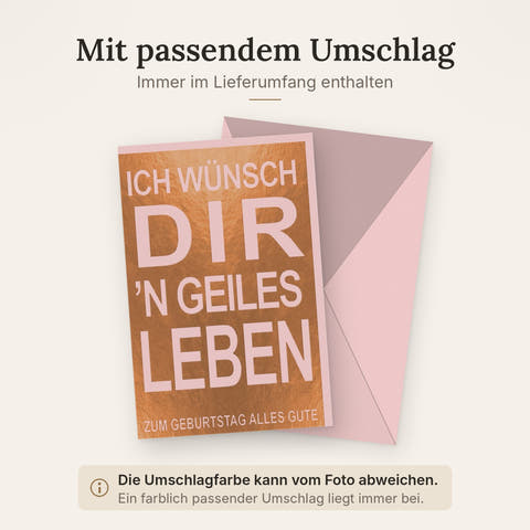 Doppelkarte mit farblich passendem Umschlag
