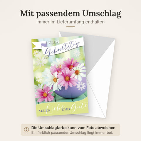 Doppelkarte mit farblich passendem Umschlag