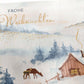 Weihnachtskarten-Set "Winterzauber" - 6 hochwertige Doppelkarten mit Aquarell-Designs und Umschlägen