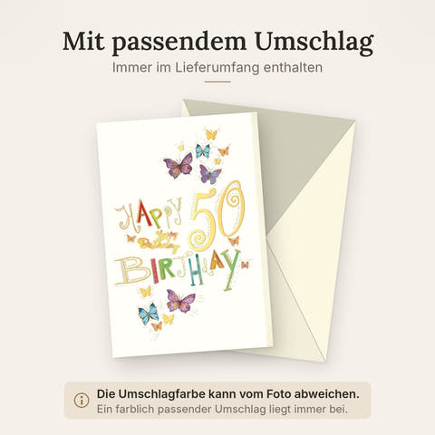 Doppelkarte mit farblich passendem Umschlag