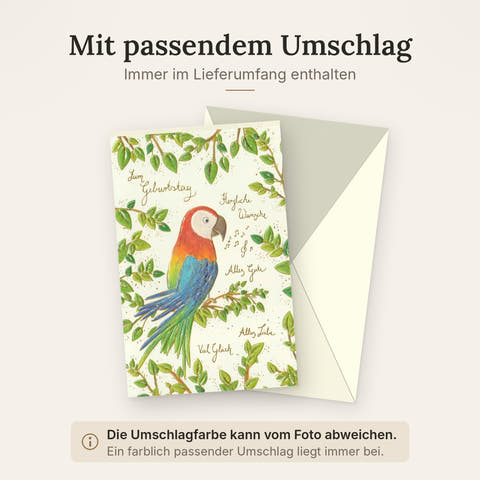 Doppelkarte mit farblich passendem Umschlag