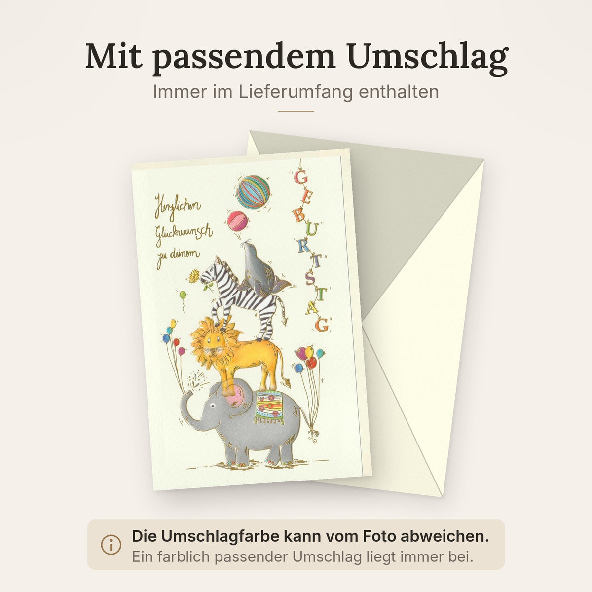 Doppelkarte mit farblich passendem Umschlag