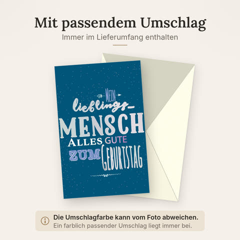 Doppelkarte mit farblich passendem Umschlag