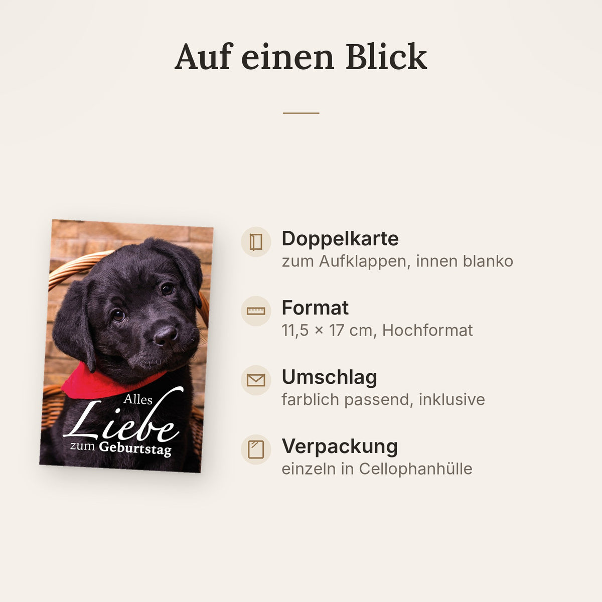 Doppelkarte: Format, Veredelung und Lieferumfang auf einen Blick