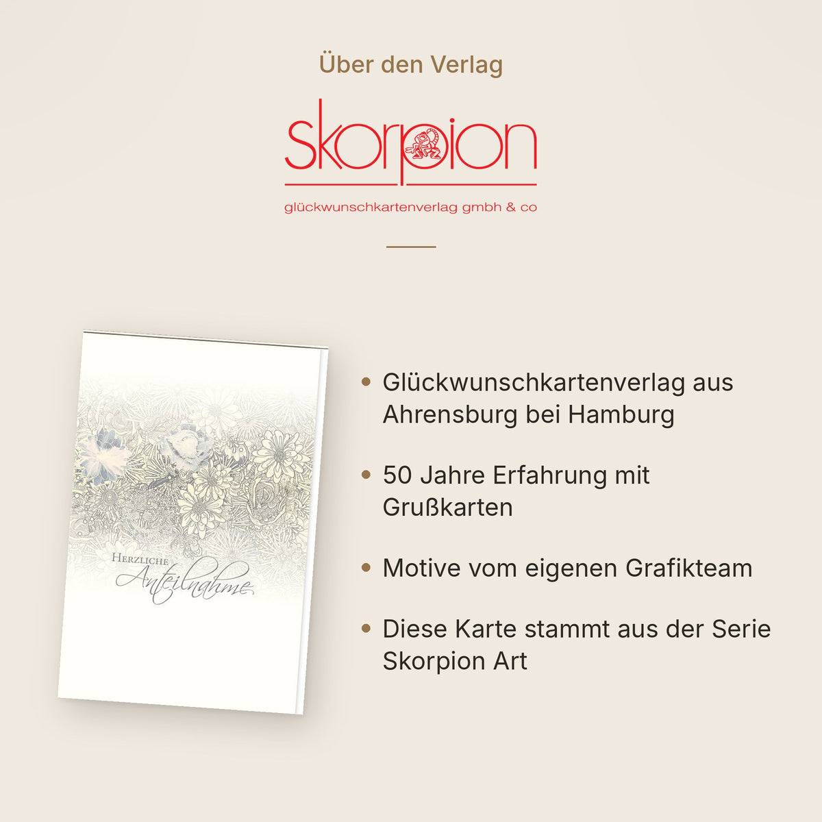 Über den Skorpion Glückwunschkartenverlag