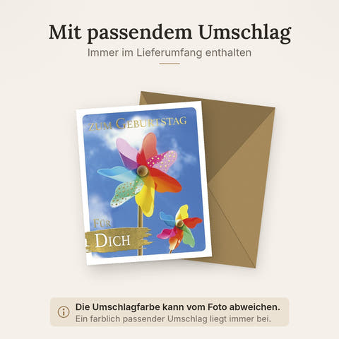 Doppelkarte mit farblich passendem Umschlag